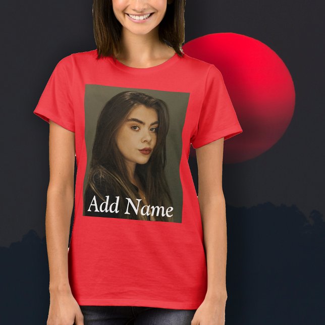 Custom Photo Name Text Personalized T-Shirt (Custom Photo Name Text Personalized T-Shirt-upload your favorite photo, add a custom name or text)