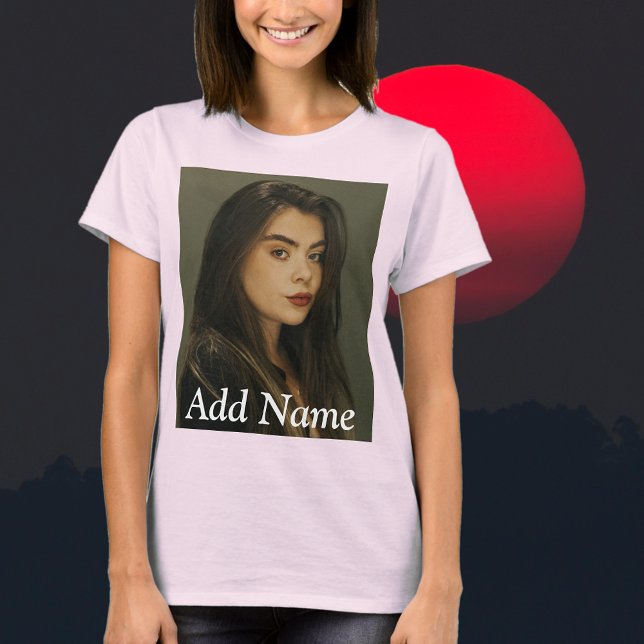 Custom Photo Name Text Personalized T-Shirt (Custom Photo Name Text Personalized T-Shirt-upload your favorite photo, add a custom name or text)