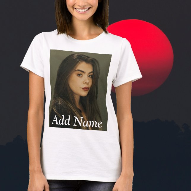 Custom Photo Name Text Personalized T-Shirt (Custom Photo Name Text Personalized T-Shirt-upload your favorite photo, add a custom name or text)