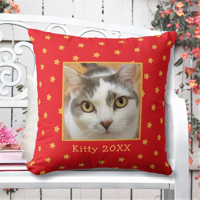Custom Photo Name Text Personalized Throw Pillow (Creator Uploaded)