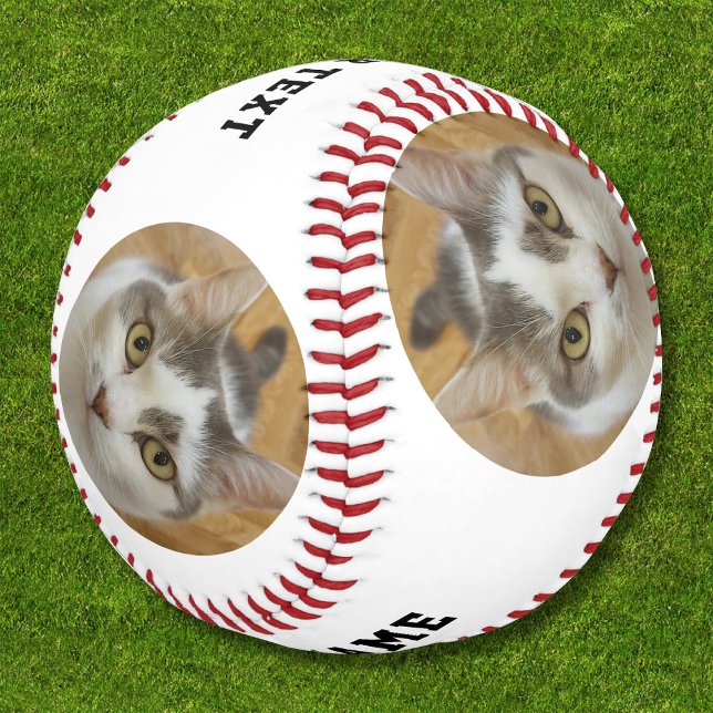 Custom Photo Name Text Template Personalized Baseball (Creator Uploaded)