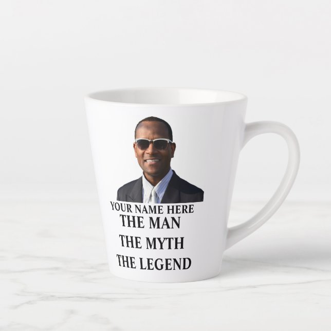 Custom photo name the man the myth the legend latte mug (Right)