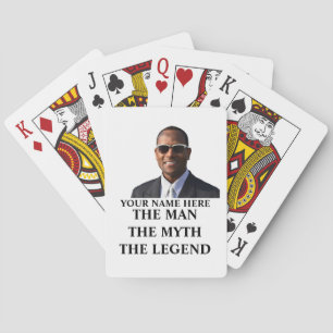 Custom photo name the man the myth the legend poker cards