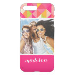 Custom Photo &amp; Name Triangles geometrical pattern iPhone 8 Plus/7 Plus Case