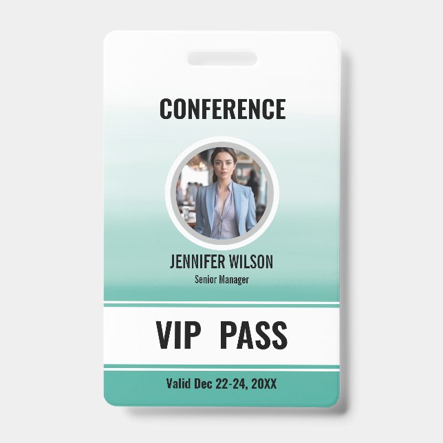 Custom Photo Name VIP All Access Pass Badge  (Front)