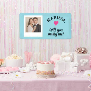 Custom Photo Name Will You Marry Me Proposal  Banner