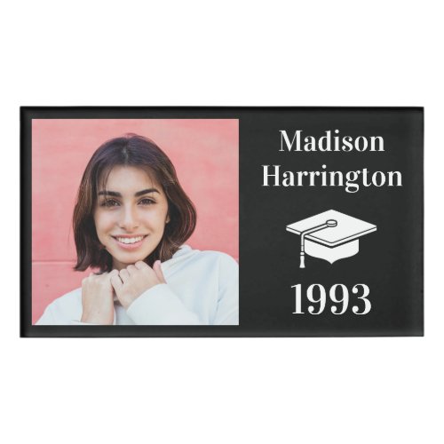 Custom photo name year and color Class Reunion Name Tag