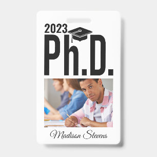 Custom photo, name & year Ph.D. Badge