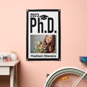 Custom photo, name & year Ph.D. Pennant