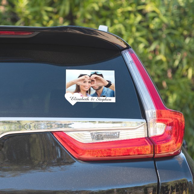 Custom photo & names Love Sticker (Car Side)