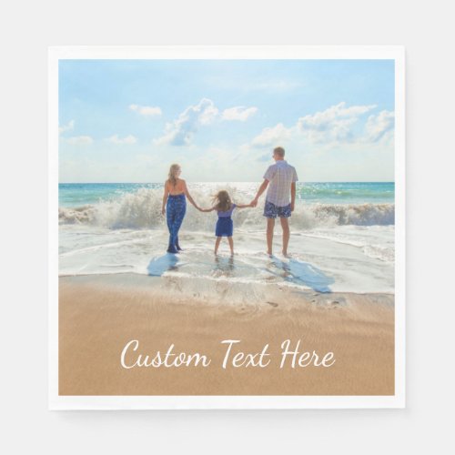 Custom Photo Napkins with Your Photos and Text