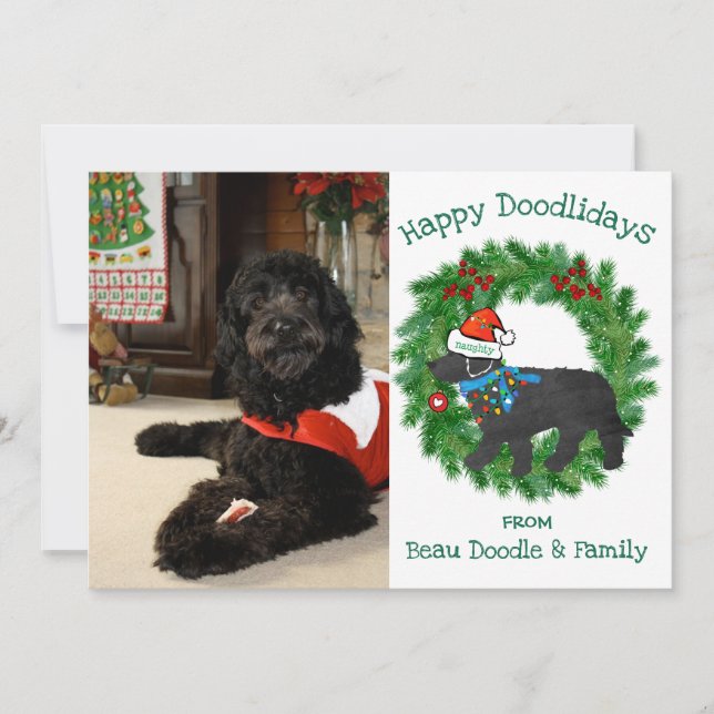 Custom Photo Naughty Christmas Labradoodle (Front)