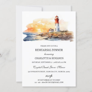 Custom Photo Nautical Beach  Rehearsal Dinner  Invitation