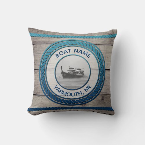 Custom Photo Nautical Boating Anchor Throw Pillow