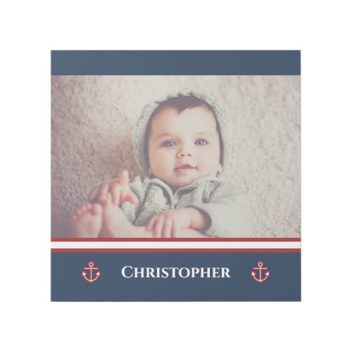 Custom Photo Nautical Marine Navy Blue Red White Gallery Wrap