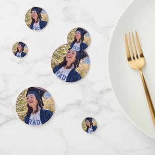 Custom Photo Navy Blue Graduation Party Table Confetti