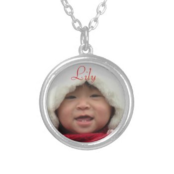 Custom Photo Ncklace Silver Plated Necklace by AdoptionGiftStore at Zazzle