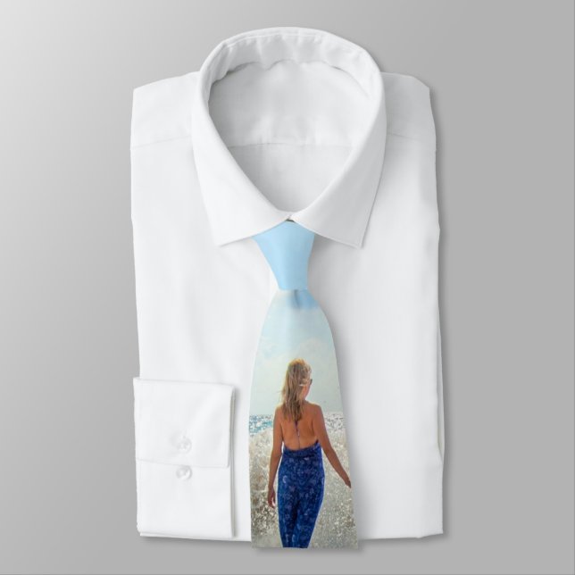 Custom Photo Neck Tie Create Your Own photo Gift (Tied)