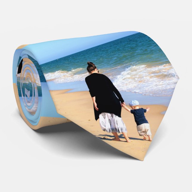 Custom Photo Neck Tie with Your Super MOM (Rolled)