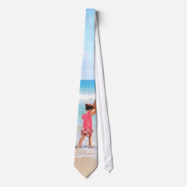 Custom Photo Neck Tie Your Family Photo Dad Gift (Front)
