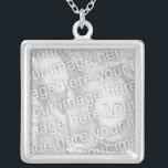 Custom Photo Necklace<br><div class="desc">Elegant photo necklace, in an elegant silver frame. Great gift for new parents and grandparents! Also available on a round style pendant. Click "customize" to adjust the your photo size.</div>