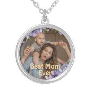 Custom Photo Necklace – "Best Mom Ever"