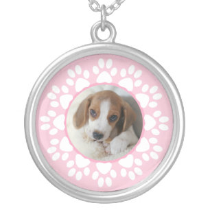 Custom photo necklace pawprint for pet lovers