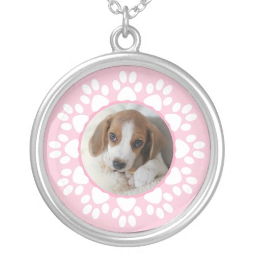 Custom photo necklace pawprint for pet lovers