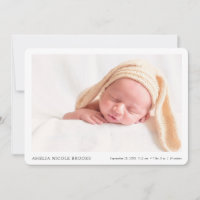 Custom Photo New Baby Boy or Girl Birth Announcement