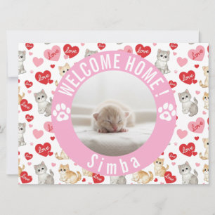 Custom Photo New Little Love Kitten Arrival Card