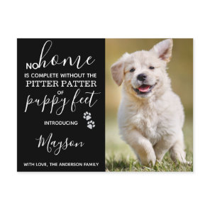 Custom Photo New Pet Puppy Announcement Postcard