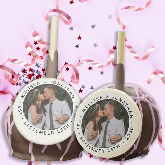 Custom Photo Newlywed Couple Name Date Wedding Cake Pops (Creator Uploaded)