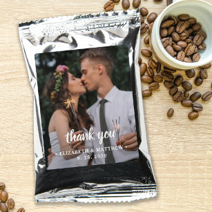 Custom Photo Newlywed Couple Name Date Wedding Coffee Drink Mix