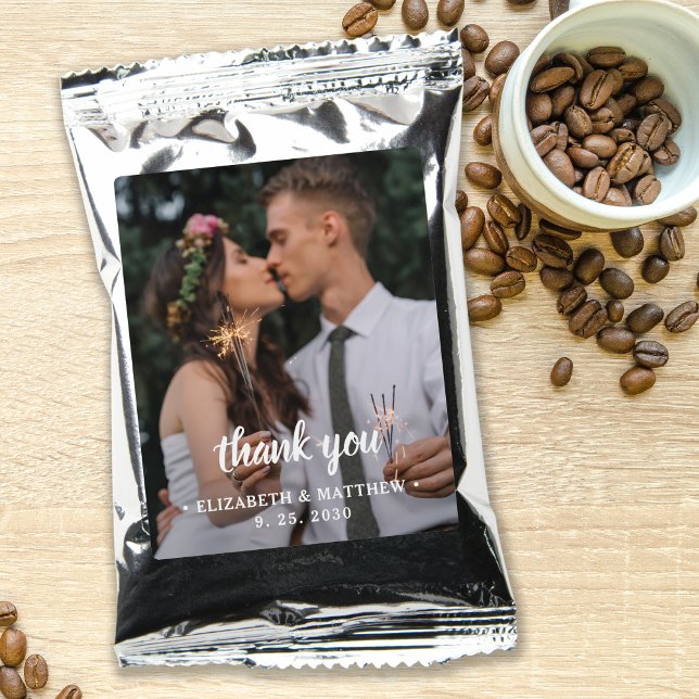 Custom Photo Newlywed Couple Name Date Wedding Coffee Drink Mix (Creator Uploaded)