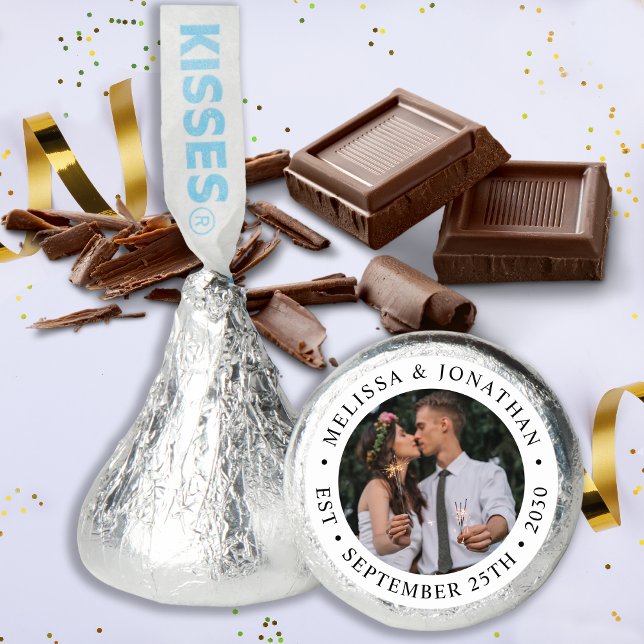 Custom Photo Newlywed Couple Name Date Wedding Hershey®'s Kisses® (Creator Uploaded)