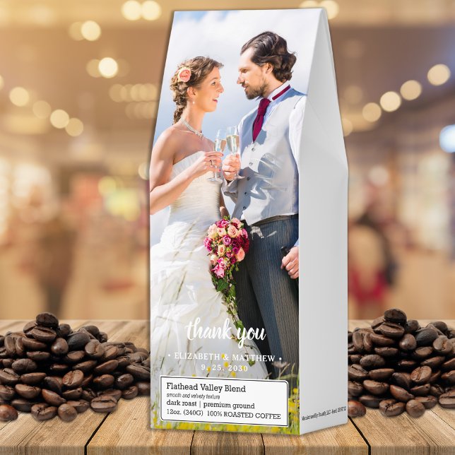Custom Photo Newlywed Couple Name Date Wedding Roasted Coffee (Creator Uploaded)