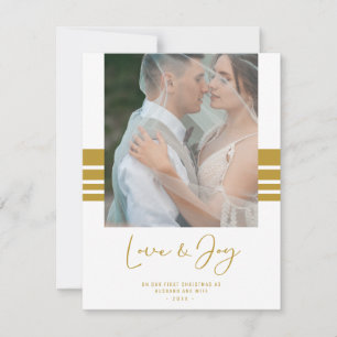 Custom Photo Newlyweds First Christmas Holiday Card