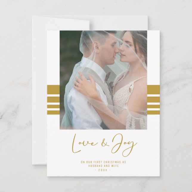 Custom Photo Newlyweds First Christmas Holiday Card (Front)