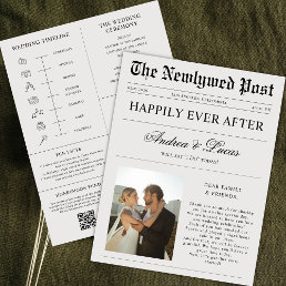 Custom Photo Newspaper &amp; Wedding Program Timeline Flyer