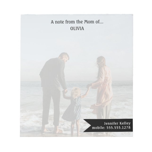 Custom Photo Note from the Mom of...Personalized (Front)