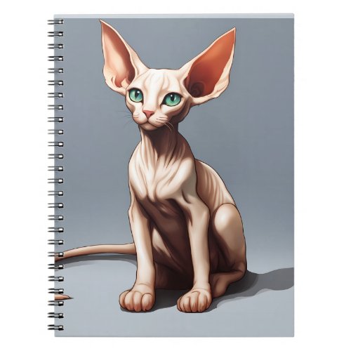 Custom Photo Notebook  Cute Elf Sphynx Cat 