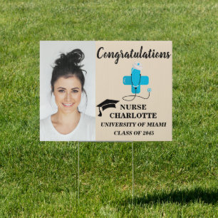 Custom Photo Nurse Graduation Outdoor Decor Sign