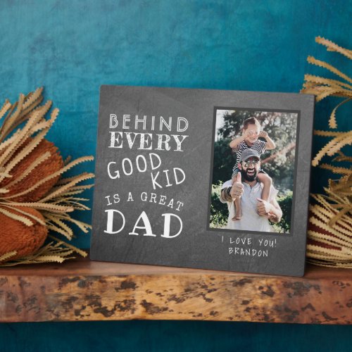 Custom Photo Of Great Dad or Mom with Kid Plaque