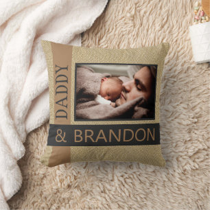 Custom Photo Of Great Dad With His Child Throw Pillow
