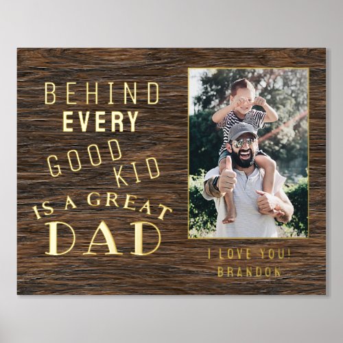 Custom Photo Of Great Dad With Kid Foil Prints