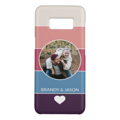 Custom Photo On Simple Colorful Stripe Art Pattern Case_Mate Samsung Galaxy S8 Case