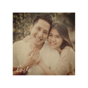 Custom photo on wood - love - 8x8  wall art