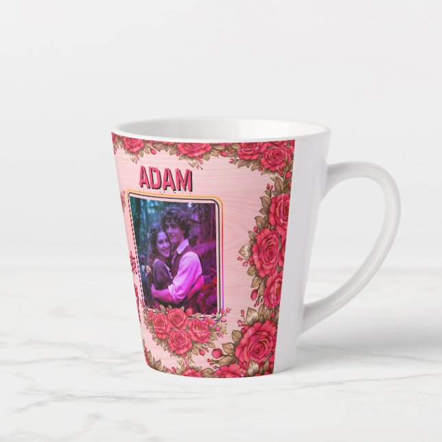 Custom Photo Online Dating Valentines Coffee  Latte Mug (Right)