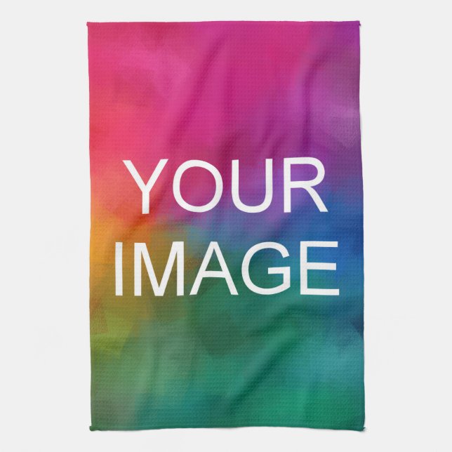 Custom Photo or Business Logo Modern Template Kitchen Towel (Vertical)