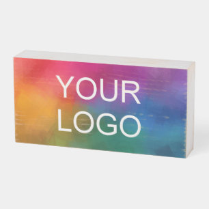 Custom Photo or Business Logo Simple Template Wooden Box Sign